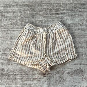 Striped Tan linen Women's Shorts